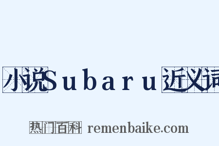 小说Subaru近义词是什么意思的图片